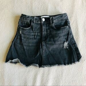 Zara Girls Mini Distressed Denim Skirt